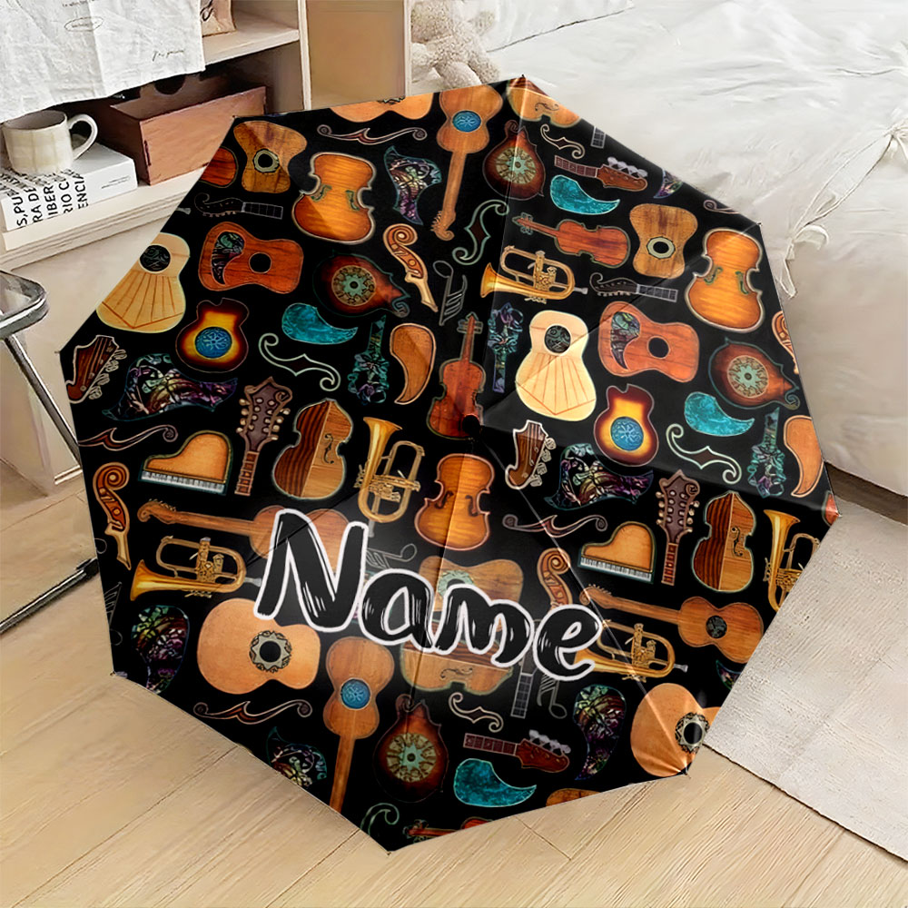 Musical Instrument And Names - Personalisierter Regenschirm mit Namen, Regenschirm mit