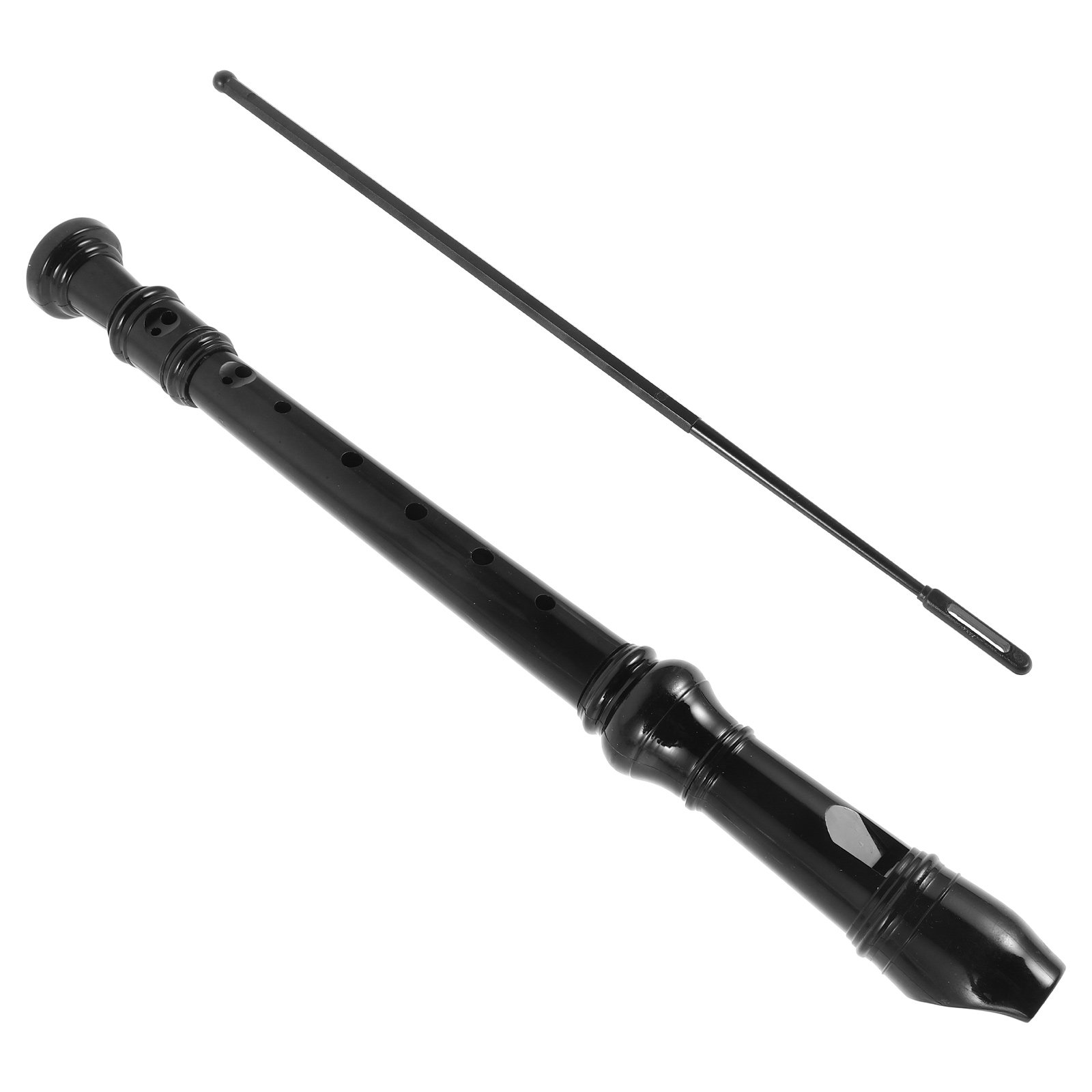 Soprano Recorder Plastic - Schwarzes, transparentes Sopranblockflötenmodell mit 8 Löchern,
